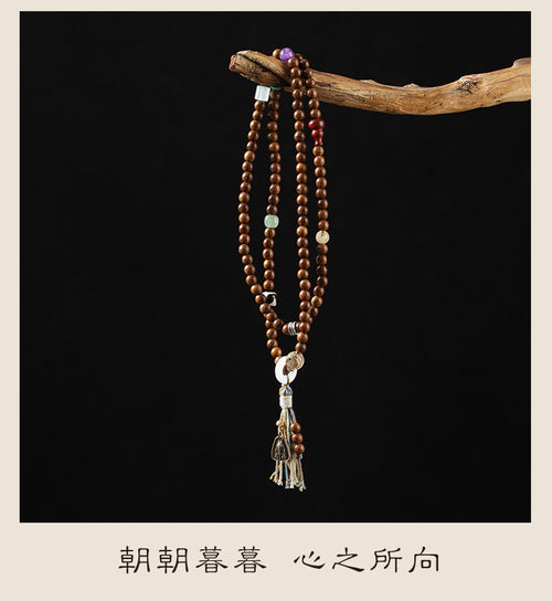 108顆金絲檀多圈手串琉璃平安扣配飾項鍊紫檀葫蘆檀木款手鍊