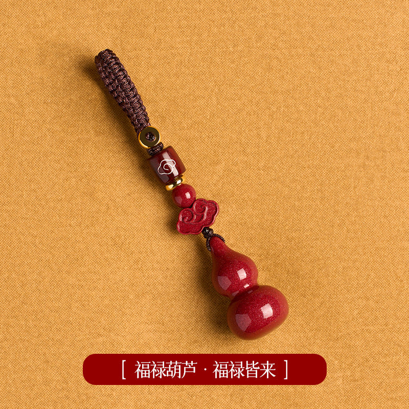 天然朱砂紫金砂無事牌平安扣本命年掛件掛飾鑰匙扣包包掛件